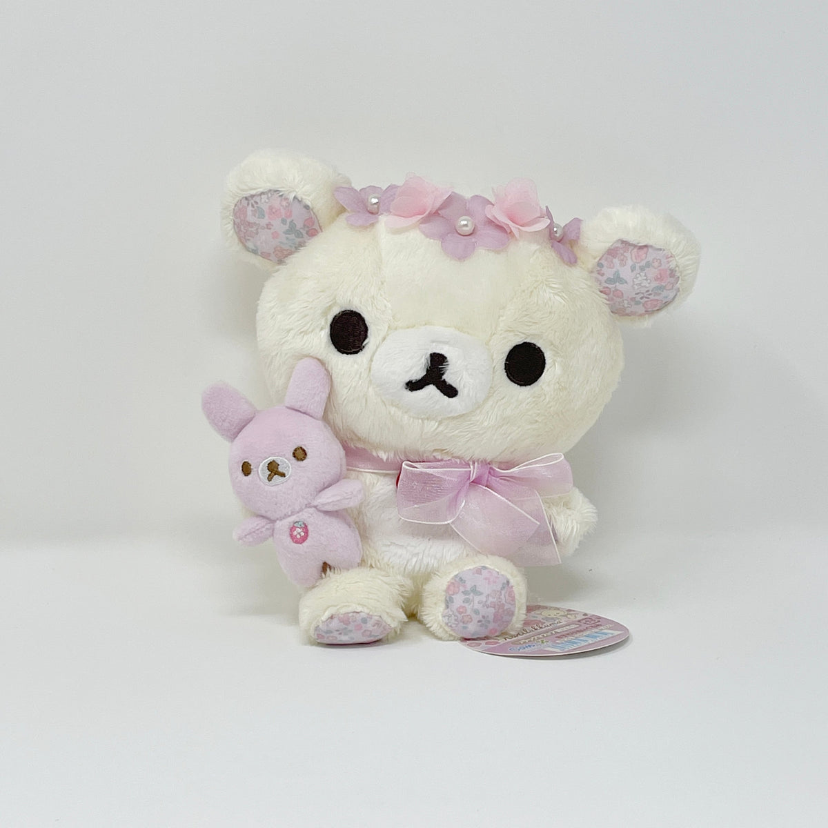 2016 Purple Sitting Korilakkuma with Bunny and Floral Crown Plush  - Rilakkuma Store Limited - San-X